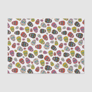 Colourful Sugar Skull Day of the Dead Print Tissue Paper