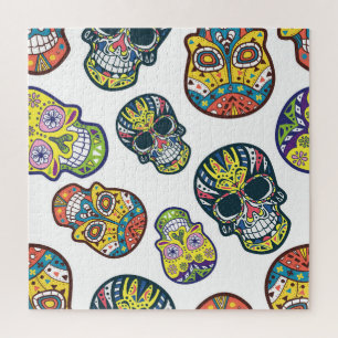 Colourful sugar skull: intricate pattern. jigsaw puzzle