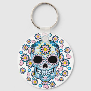 Colourful Sugar Skull Keychain