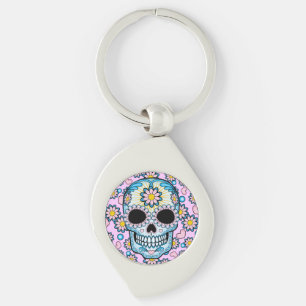 Colourful Sugar Skull Keychain