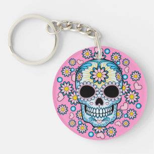 Colourful Sugar Skull Keychain