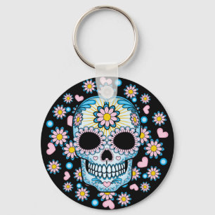 Colourful Sugar Skull Keychain