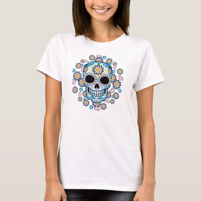 Colourful Sugar Skull T-Shirt (Front)