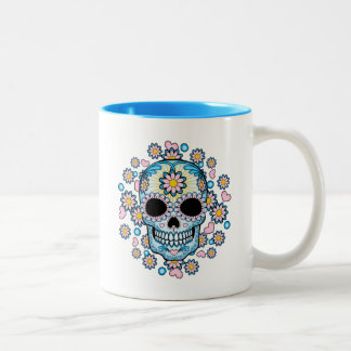 Colourful Sugar Skull Two-Tone Coffee Mug