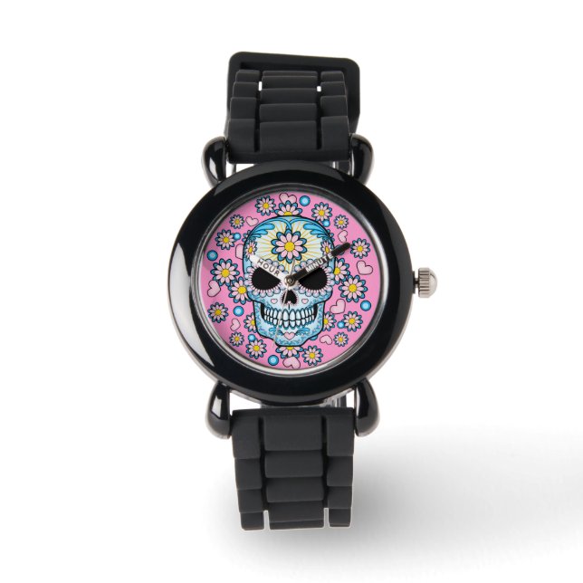 Colourful Sugar Skull Watch (Front)