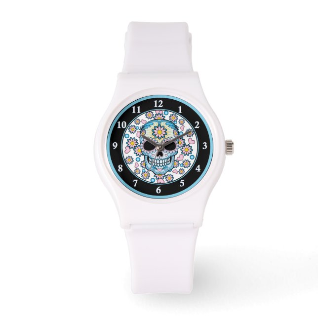 Colourful Sugar Skull Watch (Front)