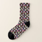 Colourful Sugar Skulls Patterned Socks (Left Outside)