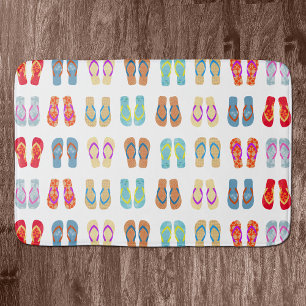 Colourful Summer Beach Flip Flops Bath Mat