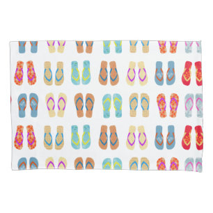 Colourful Summer Beach Flip Flops Beach Pillow Cas Pillowcase