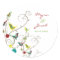 Colourful Summer Birds Swirls Chic Wedding Sticker