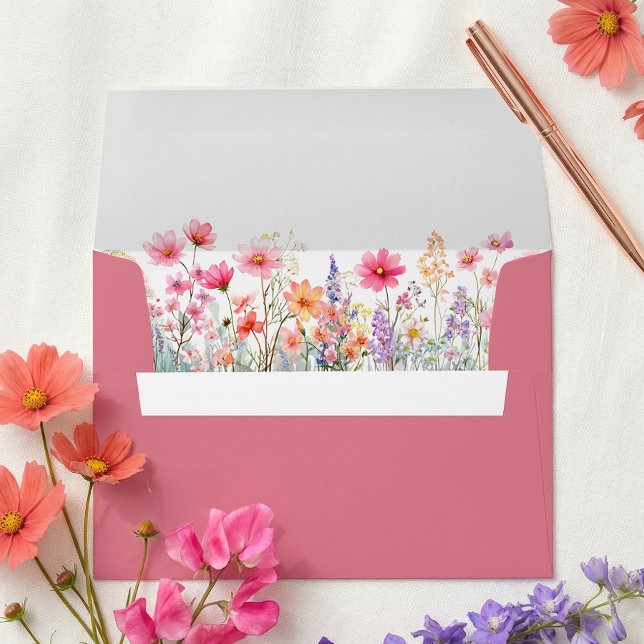 Colourful Summer Boho Wildflower Wedding Envelope (Creator Uploaded)