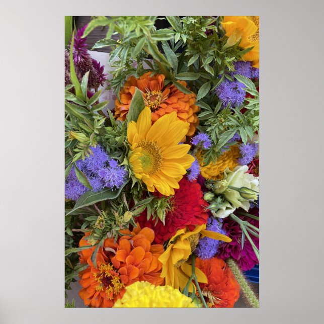 Colourful Summer Bouquet Poster (Front)