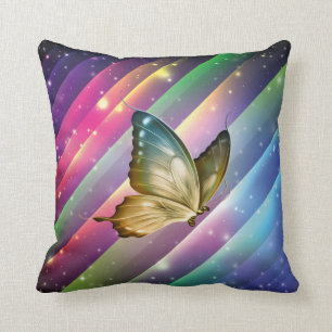 Colourful Summer Butterfly Throw Pillow