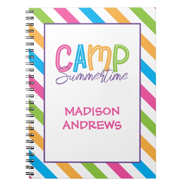 Colourful Summer Camp Personalized Journal Noteboo (Front)