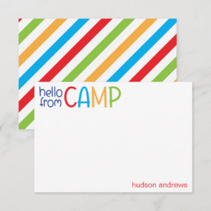 Colourful Summer Camp Personalized Note Cards