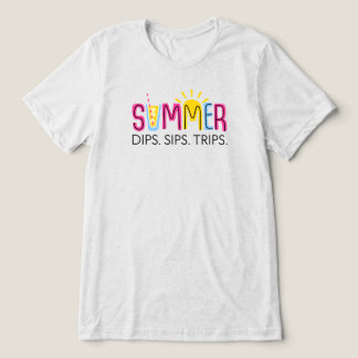 Colourful Summer Dips Sips Trips with Drink and Su Tri-Blend Shirt