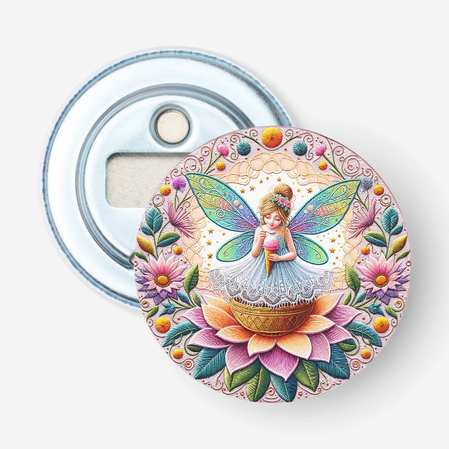 Colourful Summer Fairy Flower And Ice-Cream Bottle Opener (Front)