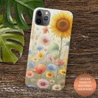 Colourful Summer Fieldflowers Floral Watercolor Ar