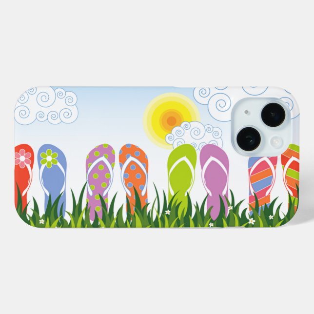 Colourful Summer Flip Flops Fun In The Sun Garden Case-Mate iPhone Case (Back (Horizontal))