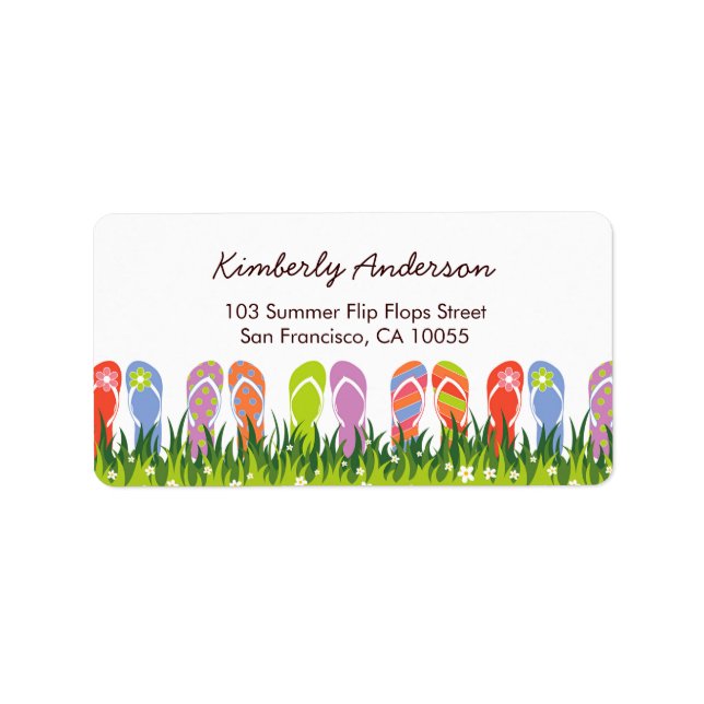 Colourful Summer Flip Flops Fun In The Sun Garden Label (Front)
