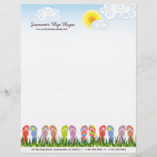 Colourful Summer Flip Flops Fun In The Sun Garden Letterhead