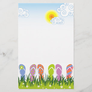 Colourful Summer Flip Flops Fun In The Sun Garden Stationery