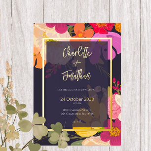 Colourful Summer Floral Garden Wedding Gold   