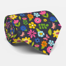 Colourful Summer Floral Neck Tie