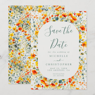Colourful Summer Floral Wedding Save The Date