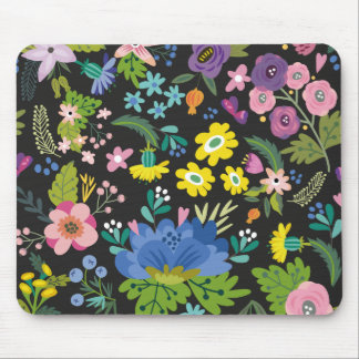 Colourful Summer Flower Pattern Mouse Pad