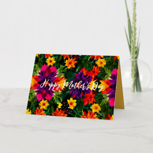 Colourful Summer Flowers Mother's day Foil Holiday Card