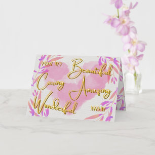 Colourful Summer Flowers Mother's day Foil Holiday Card