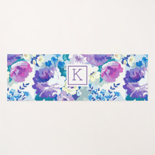 Colourful summer flowers pattern collage yoga mat