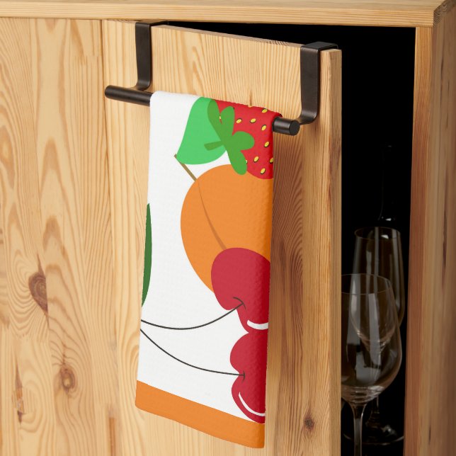 Colourful summer fresh fruit kitchen towel (Thirds Fold)