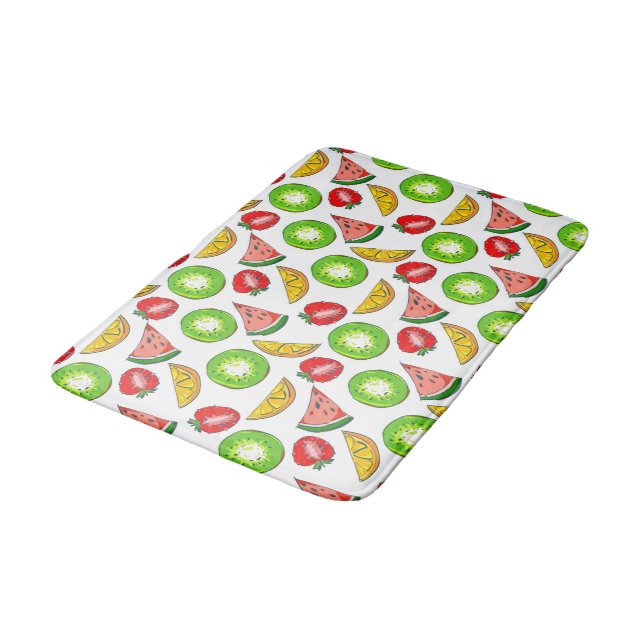 Colourful Summer Fruit Bathroom Mat (Angled)
