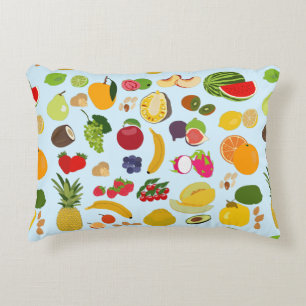 Colourful Summer Fruit Pattern Accent Pillow