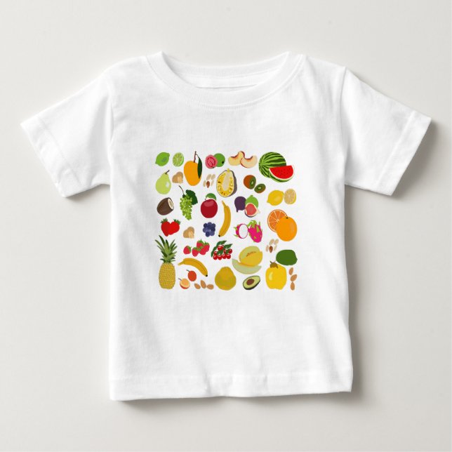 Colourful Summer Fruit Pattern Baby T-Shirt (Front)