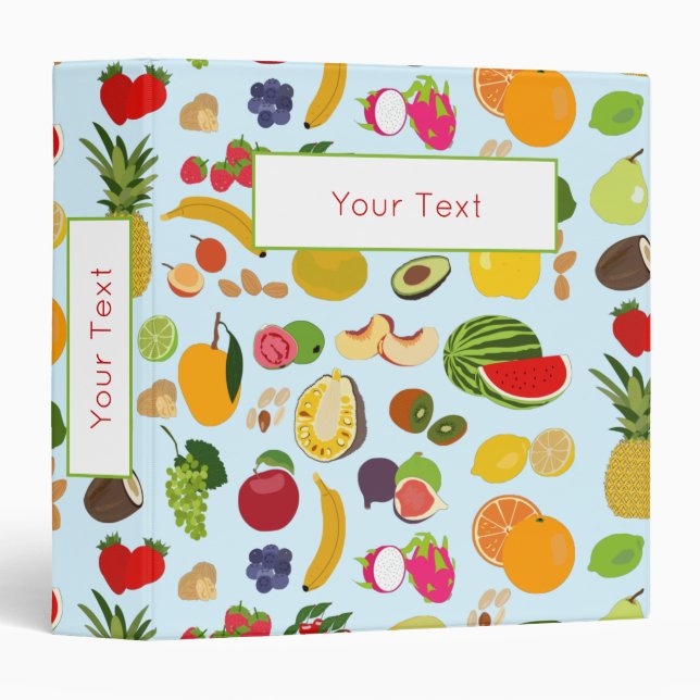 Colourful Summer Fruit Pattern Binder (Front/Spine)