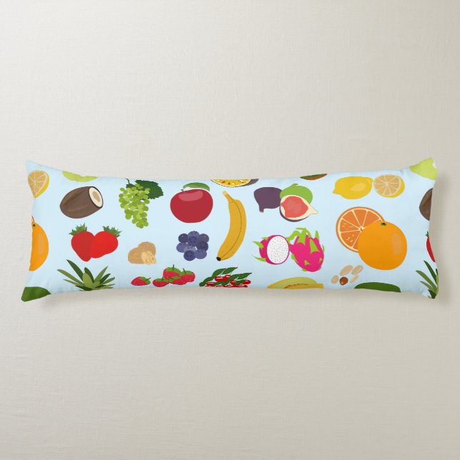 Colourful Summer Fruit Pattern Body Pillow (Front)