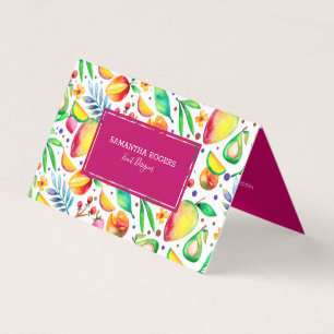Colourful summer fruit pattern business card