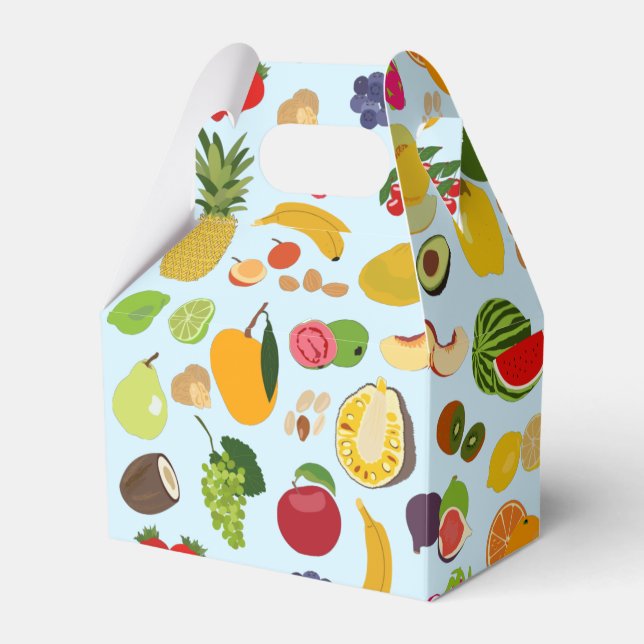 Colourful Summer Fruit Pattern Favor Box (Front Side)