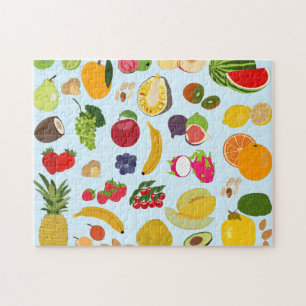 Colourful Summer Fruit Pattern Jigsaw Puzzle