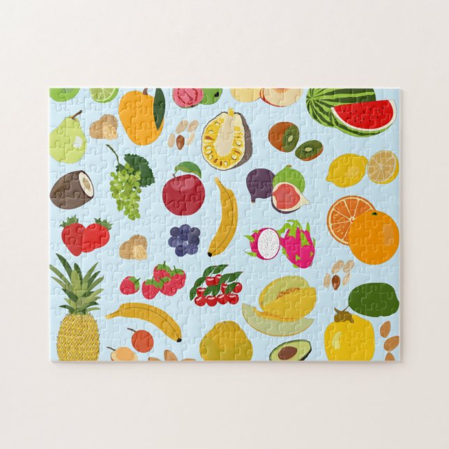 Colourful Summer Fruit Pattern Jigsaw Puzzle (Horizontal)