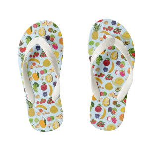 Colourful Summer Fruit Pattern Kid's Flip Flops