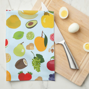 Colourful Summer Fruit Pattern Kitchen Towel