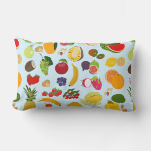 Colourful Summer Fruit Pattern Lumbar Pillow