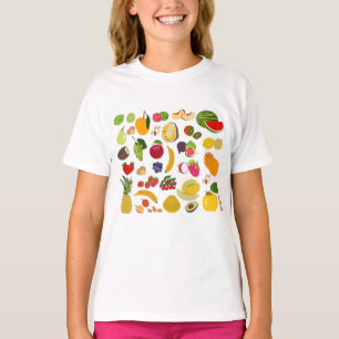Colourful Summer Fruit Pattern T-Shirt