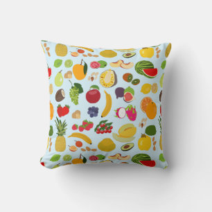 Colourful Summer Fruit Pattern Throw Pillow