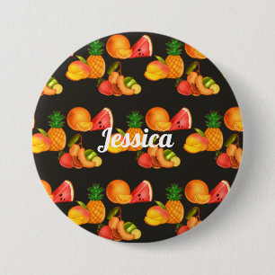 Colourful Summer Fruit Salad 3 Inch Round Button
