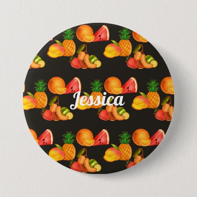 Colourful Summer Fruit Salad 3 Inch Round Button (Front)